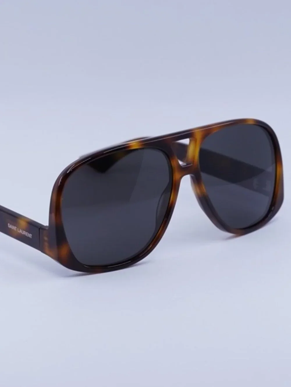 Saint Laurent SL652 SOLACE 003 Sunglasses Havana Aviator Frame, Grey Lenses